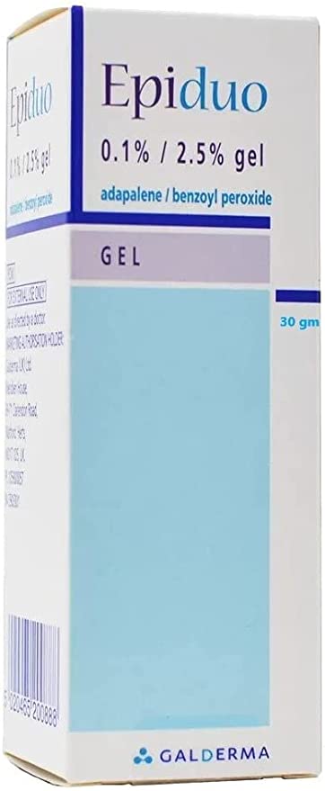 Epiduo Gel with airless Pump (adapalene 0.1%, benzoyl peroxide 2.5%) to Treat Acne 30G